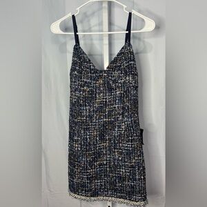 Lulus Blue Tweed Mini Dress Size M